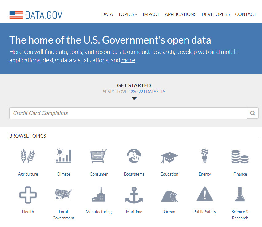data catalog example government brief
