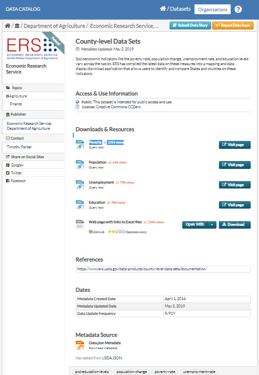 data catalog example government details
