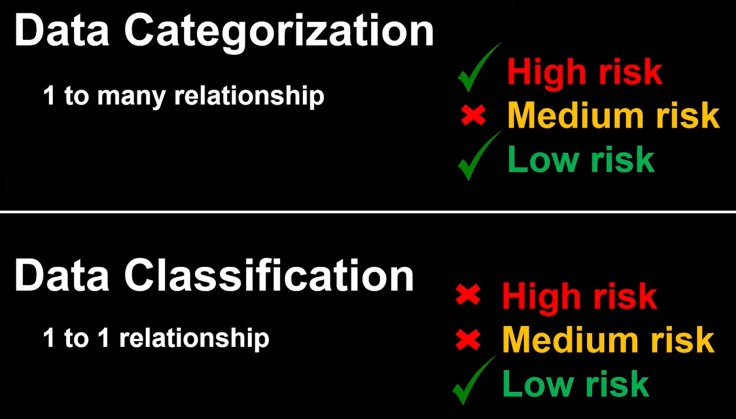 data classification vs data categorization