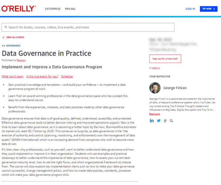 data governance in practice online course